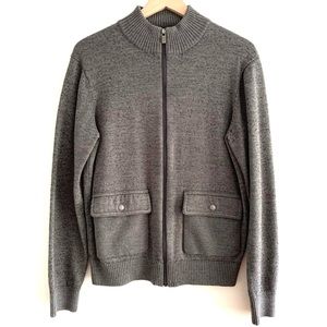 Heathered Sweater With Zip To Half Turtle